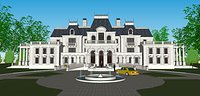 European style single-family villa manor Scenery yard 3D model