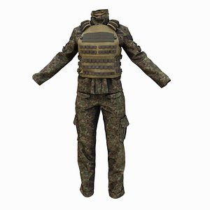 Military Female Vest  Outfit 3D model