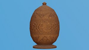 3D Ornate Clay Urn 2