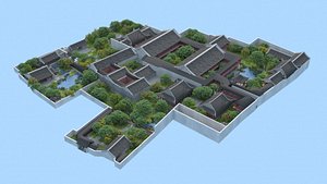 Chinese Jiangnan Classical Garden Suzhou Style Courtyard 3D model