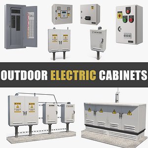 3D outdoor electric cabinets model