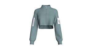 Girls High Neck Crop Jacket model