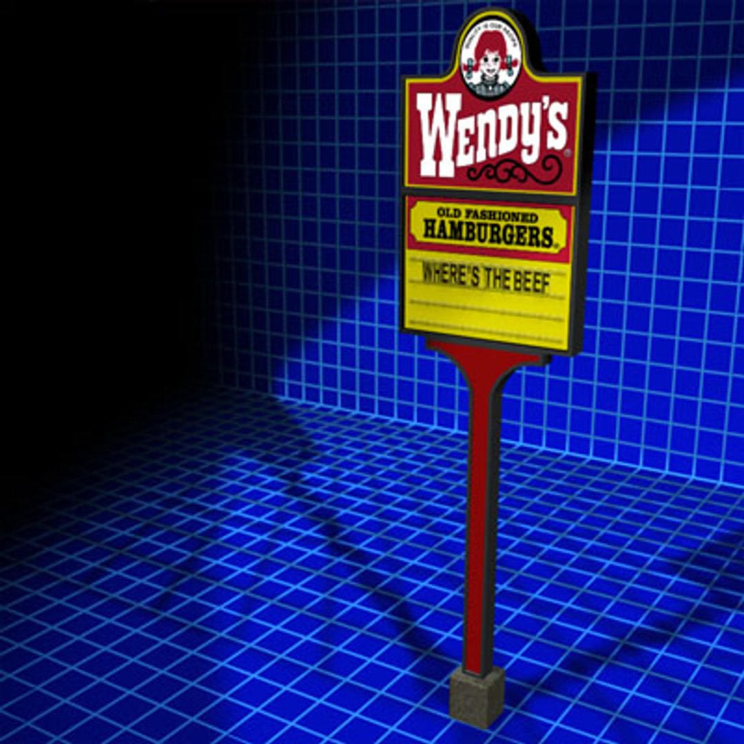 3d Wendy Sign 01 Restaurant