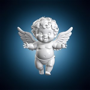 3D Cupid Figure Baby Angel 3D Print Sculpture