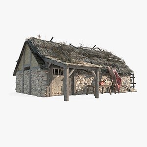 Medieval architectural houses 3D model