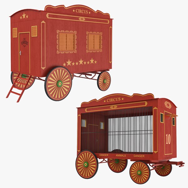 3D circus wagons