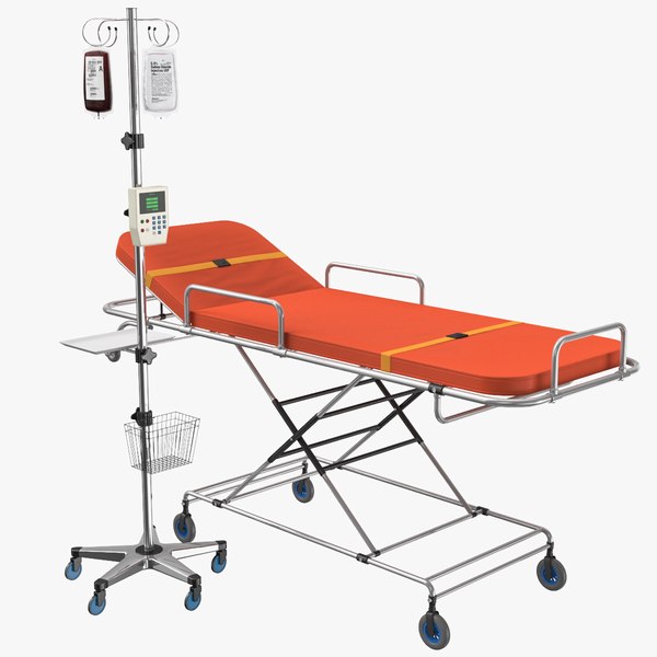 ambulance bed iv stand 3D model