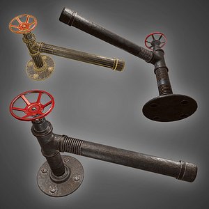 rusted pipe valve 3D model