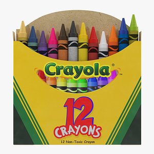 opened crayons box 12 model