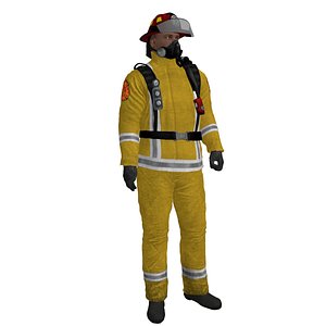 rigged fireman 3d model