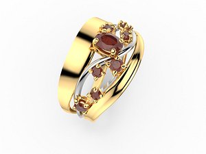 Wavy Twisty Diamond Ring 3D model