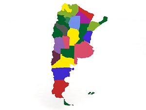 Political Map of Argentina 3D model
