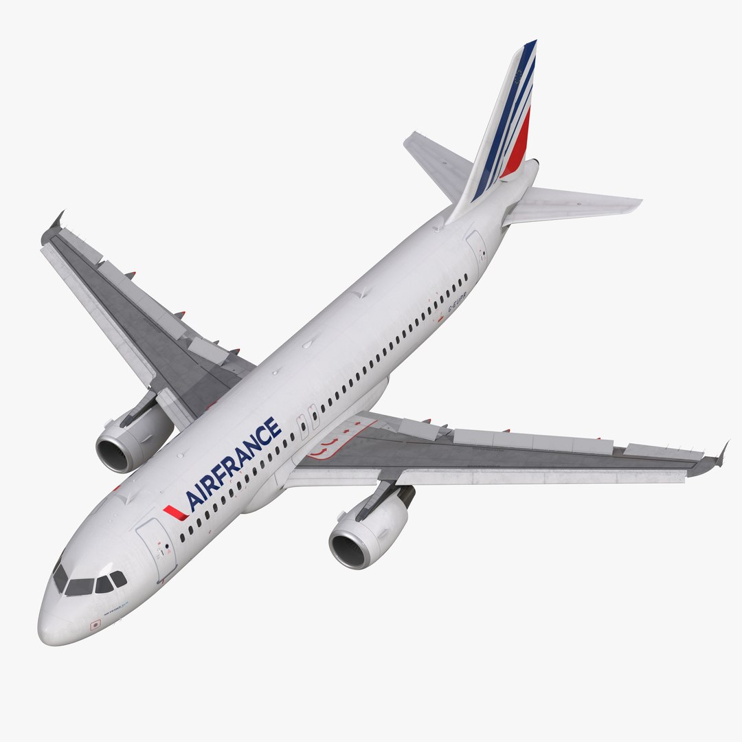 Airbus A320 Air France Rigged 3D model preview