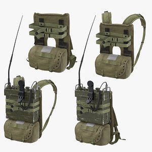 AN/PRC-77 Portable Transceiver Communications Radio Pack 2 Poses