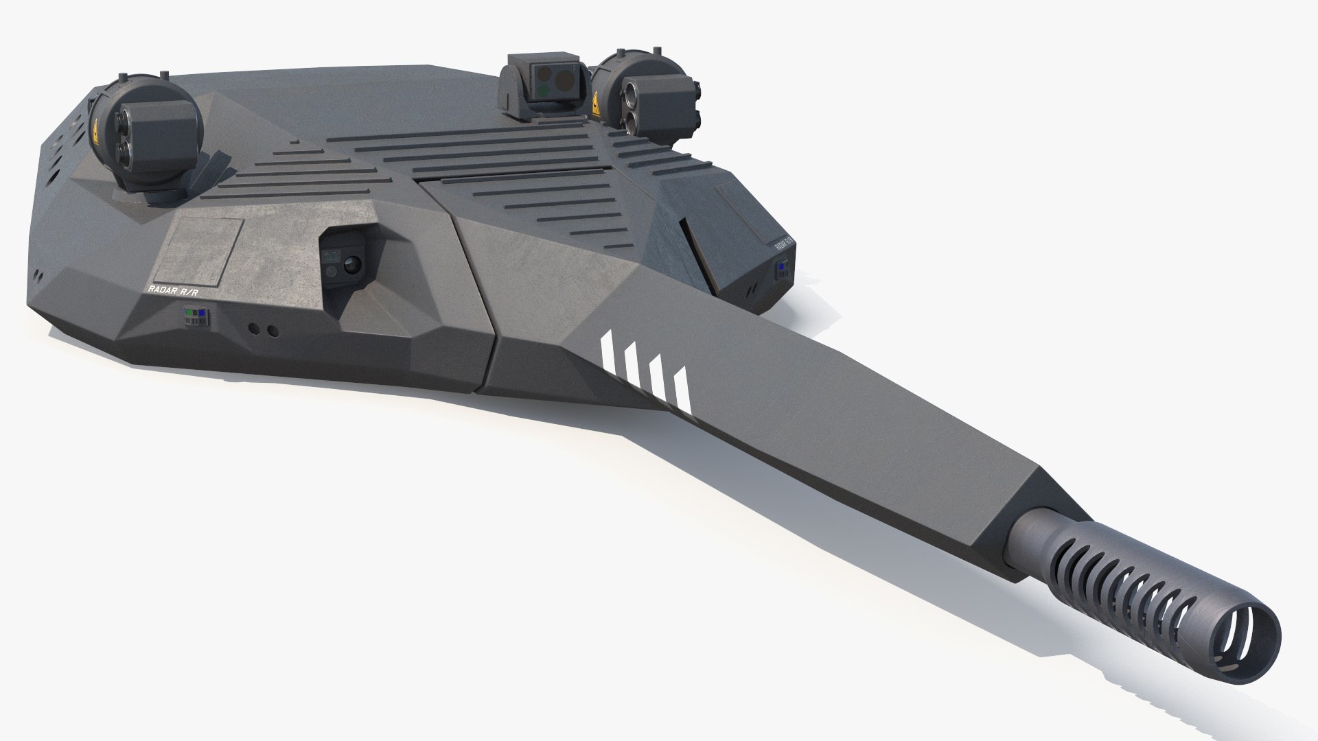 Modern Combat Gun Turret Dark Gray 3D model preview
