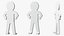 Stickman en plastique pose confiante blanc