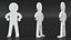 Stickman en plastique pose confiante blanc