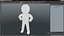 Stickman en plastique pose confiante blanc