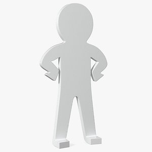 Plastic Stickman Confident Pose White