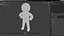 Stickman en plastique pose confiante blanc