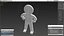 Stickman en plastique pose confiante blanc