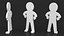 Stickman en plastique pose confiante blanc