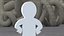 Stickman en plastique pose confiante blanc