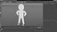 Stickman en plastique pose confiante blanc