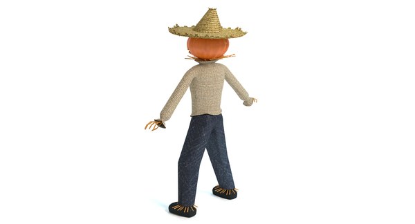 3d model jack-o-lantern scarecrow