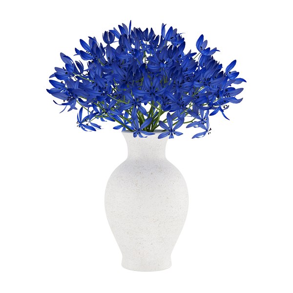 flower blue vase