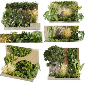 3D Collection plant vol 03 - fitowall - grass - ertical - garden - palm - 3dsmax - cinema 4d model