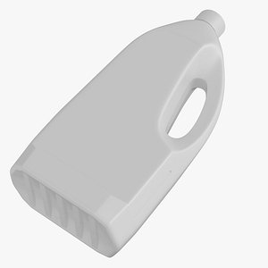 White Plastic Bottle of Chemicals 3D model