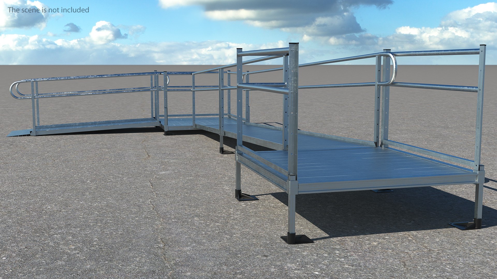Aluminum modular wheelchair ramp 3D - TurboSquid 1486990