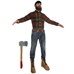 canadian lumberjack man 3d model