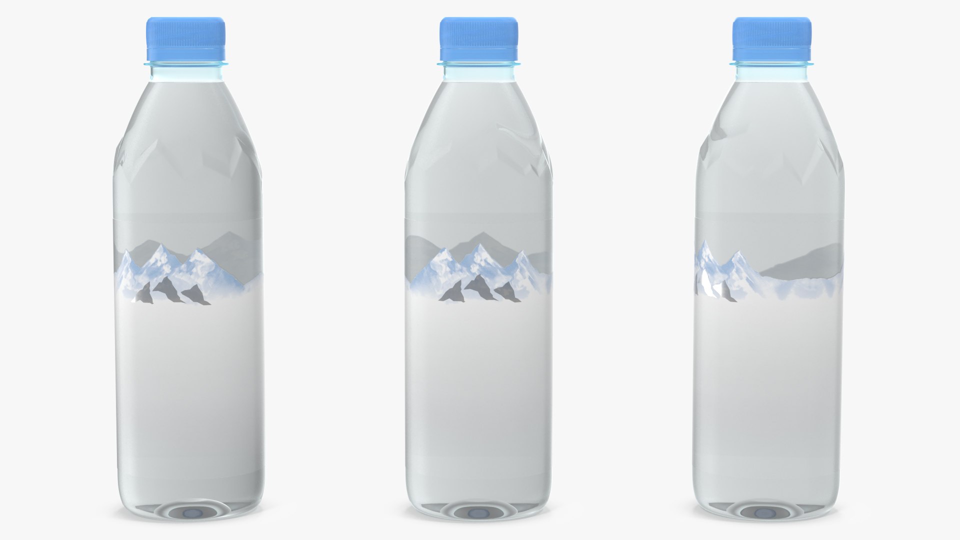 Mineral Water 500ml Plastic Bottle 3D model preview