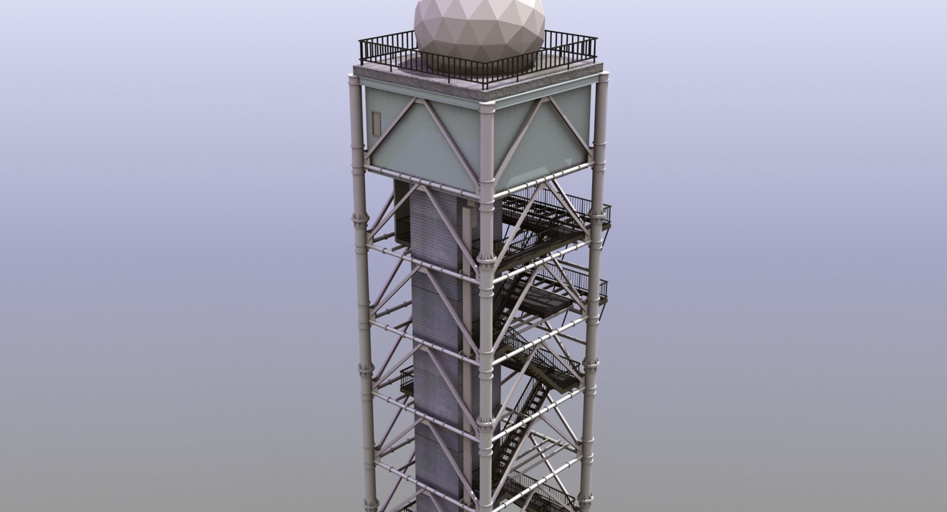 3d Model Radar Control Tower