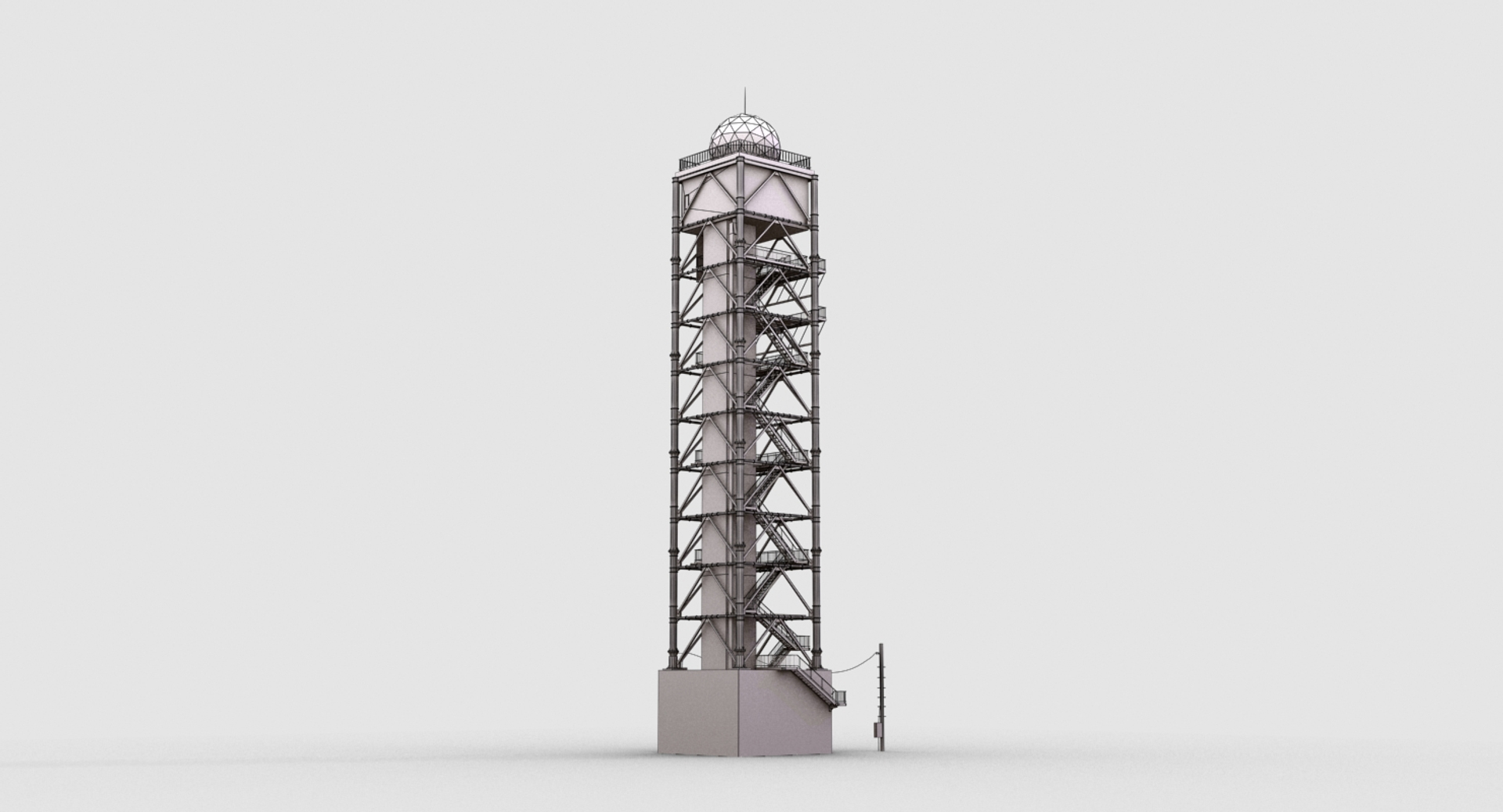 3d Model Radar Control Tower