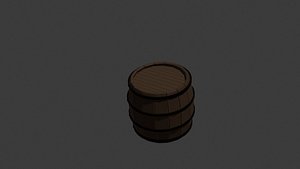 low poly barrel 3D model