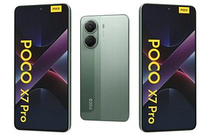 3D Xiaomi Poco X7 Pro 5G Green Low Poly model