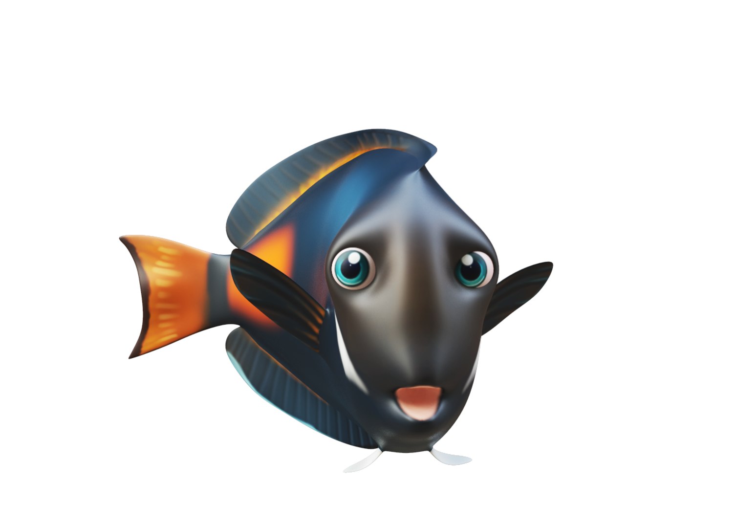 Achilles Tang Fish Toon 3D Model - TurboSquid 1586295