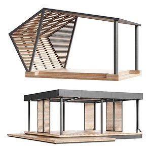 Gazebo scene outdoor 3D model