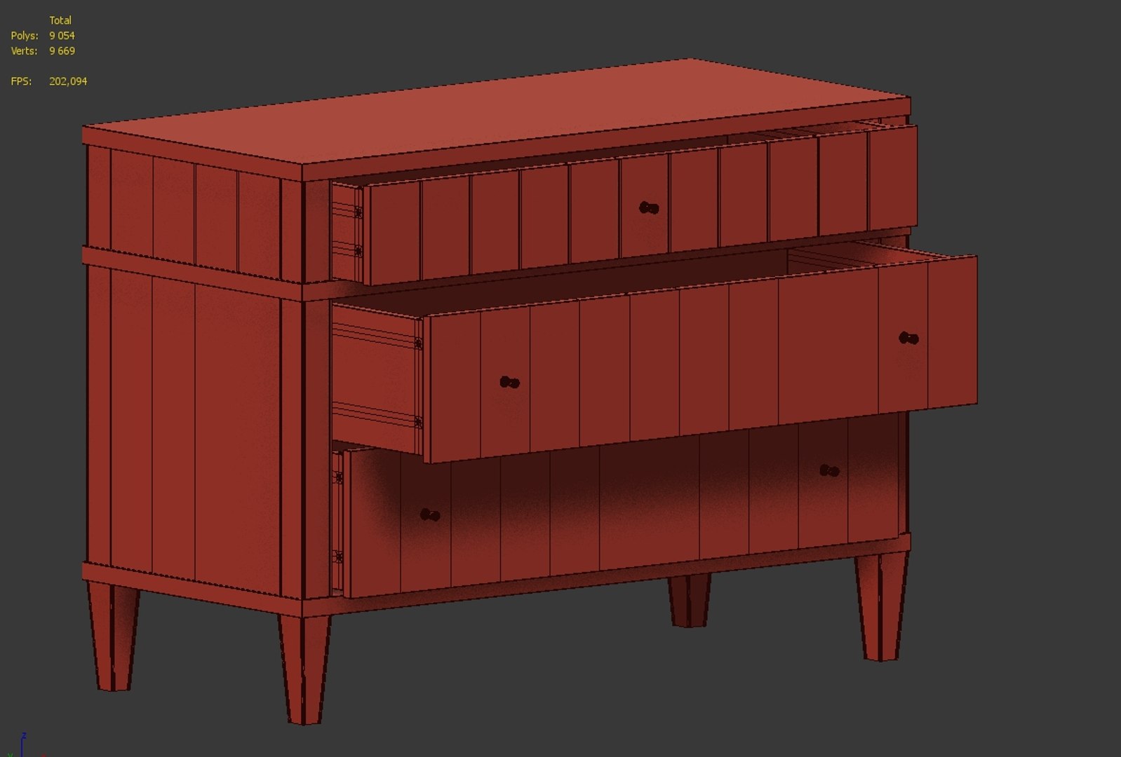 Chest drawers louvre 3D model - TurboSquid 1579062