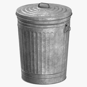3D Garbage Canister Galvanized Clean and Dirty model