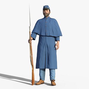 US Civil War Union Major General Rigged Low-poly 3D model