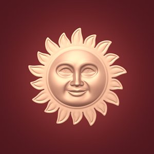 Sun Face -- Ready for 3D Printing 3D