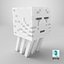 Minecraft Ghast Rigged 3D-Modell, spielfertig in 4K PBR