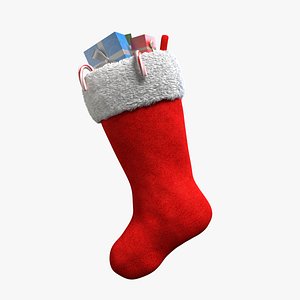 3d christmas stocking gifts model