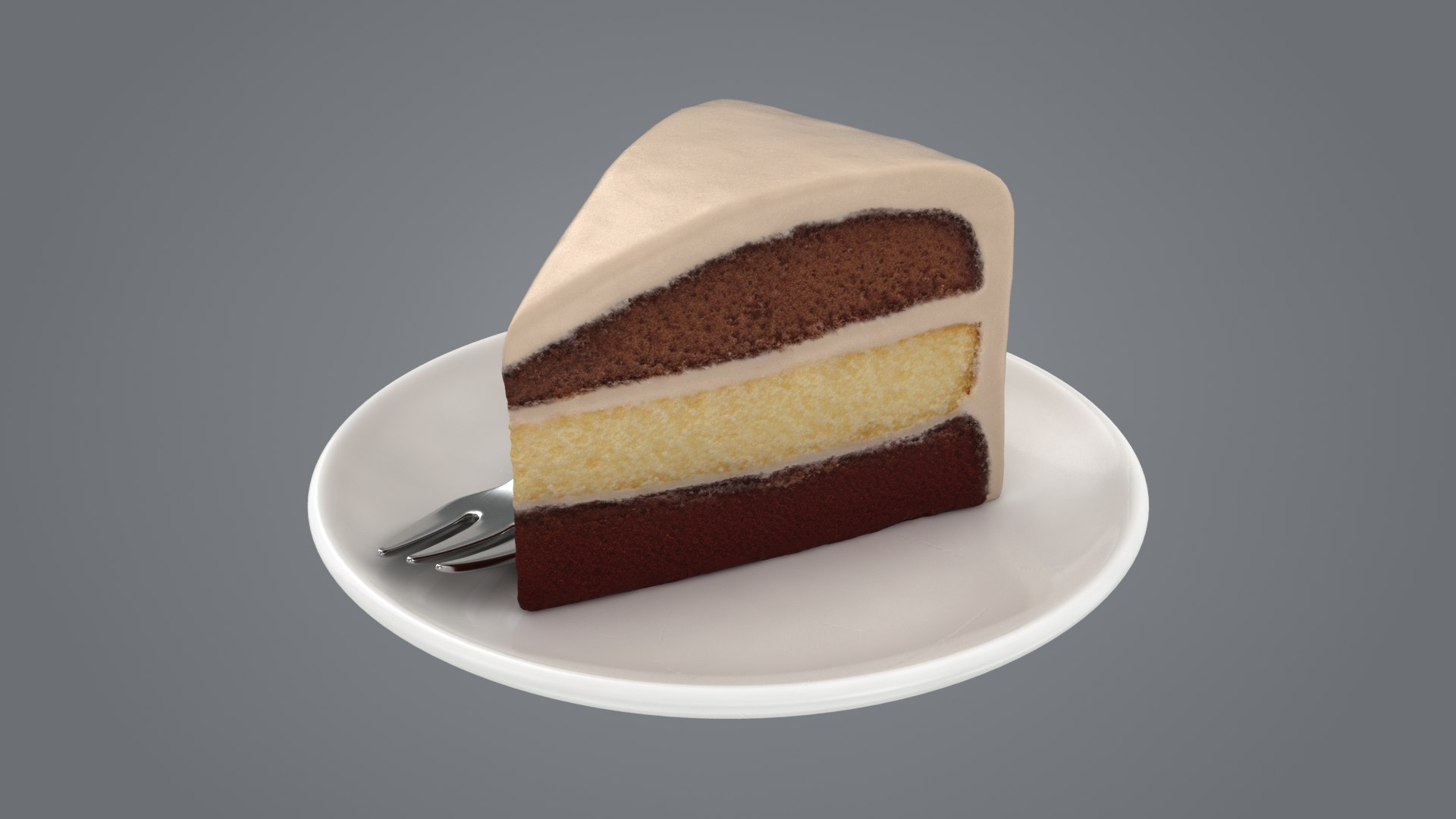3D model Chocolate Vanilla Cake - TurboSquid 2033595