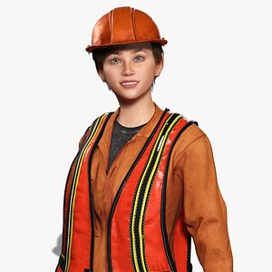 Realistic Youth Construction Worker 3D Character Asset 3D model