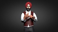 Sikh Sardar ji Character Low-poly
